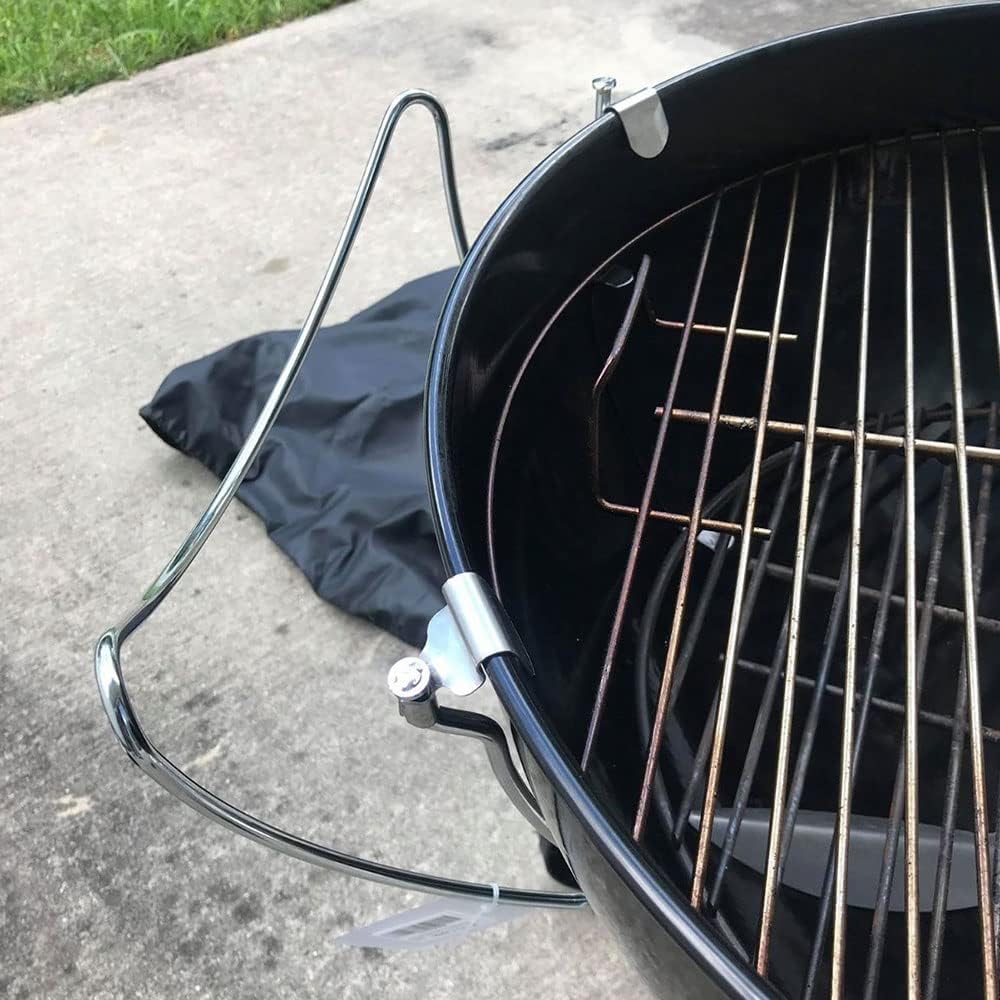 WELL GRILL Slide-a-Side Deckelhalter für Weber 47cm & 57cm Kugelgrill Holzkohlegrill, Edelstahl Deck