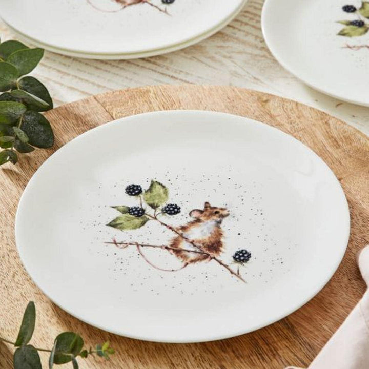 440s Wrendale Designs Porzellan-Kuchenteller Brombeer-Maus ca. 20,5 cm D Dessert-Platte Frühstück mi