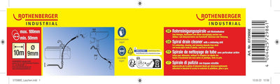 ROTHENBERGER Industrial Rohrreinigungsspirale 10 m | aus Federstahl | Ø Spirale: 9 mm; Mit Rückholbo