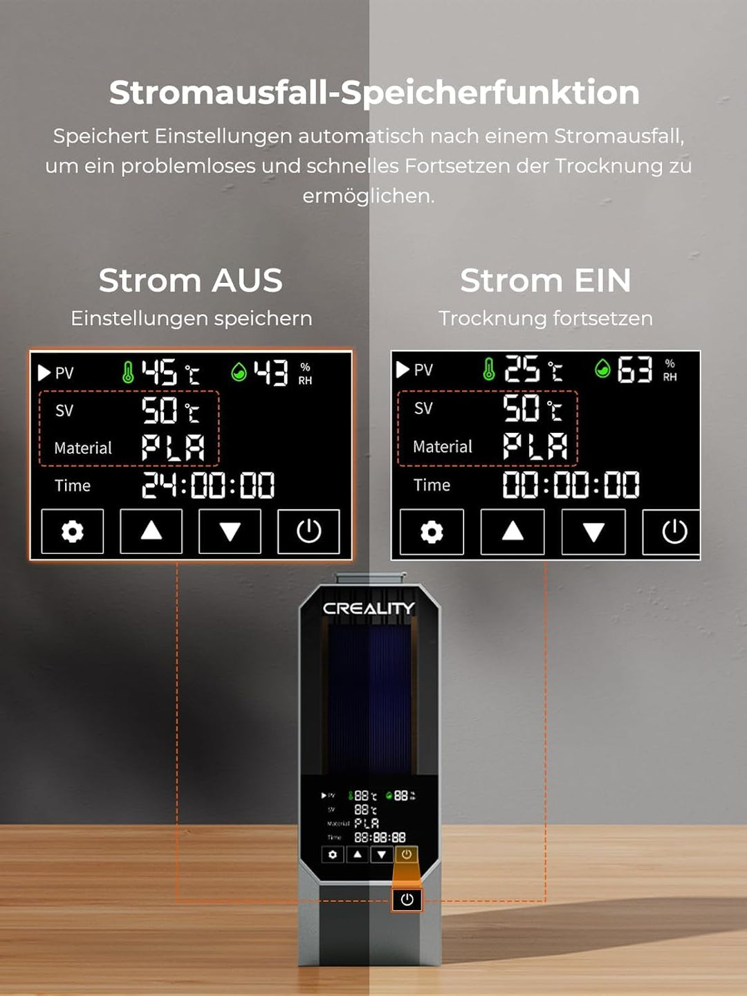 Creality Offizieller Space PI Filament Trockner, 3D-Drucker Dryer Box mit 360° Heizung, Upgraded Fil