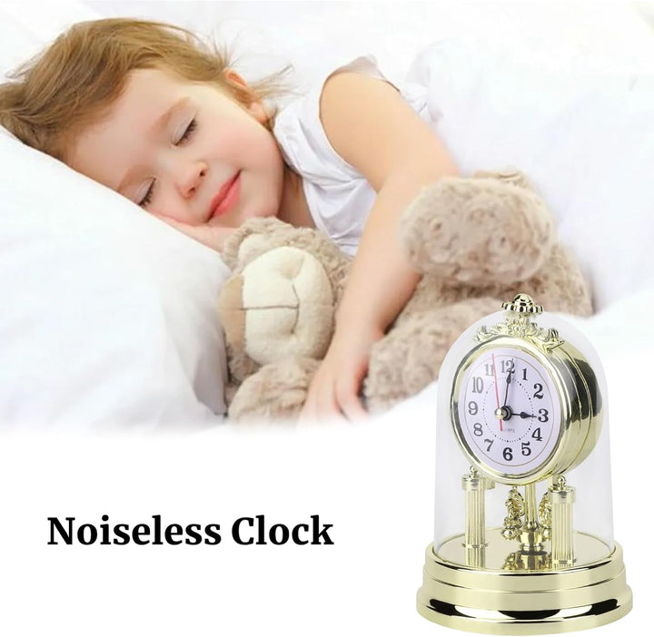 Mumusuki Tischuhren, Standuhr Nostalgisch Deko Vintage Wohnzimmer Uhr mit Haube Kunststoff Uhr zum H