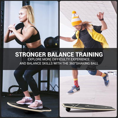 Balance Board Holz, Sportneer Indoorboard Skateboard, Indoor Surfboard Trickboard und Gleichgewichts