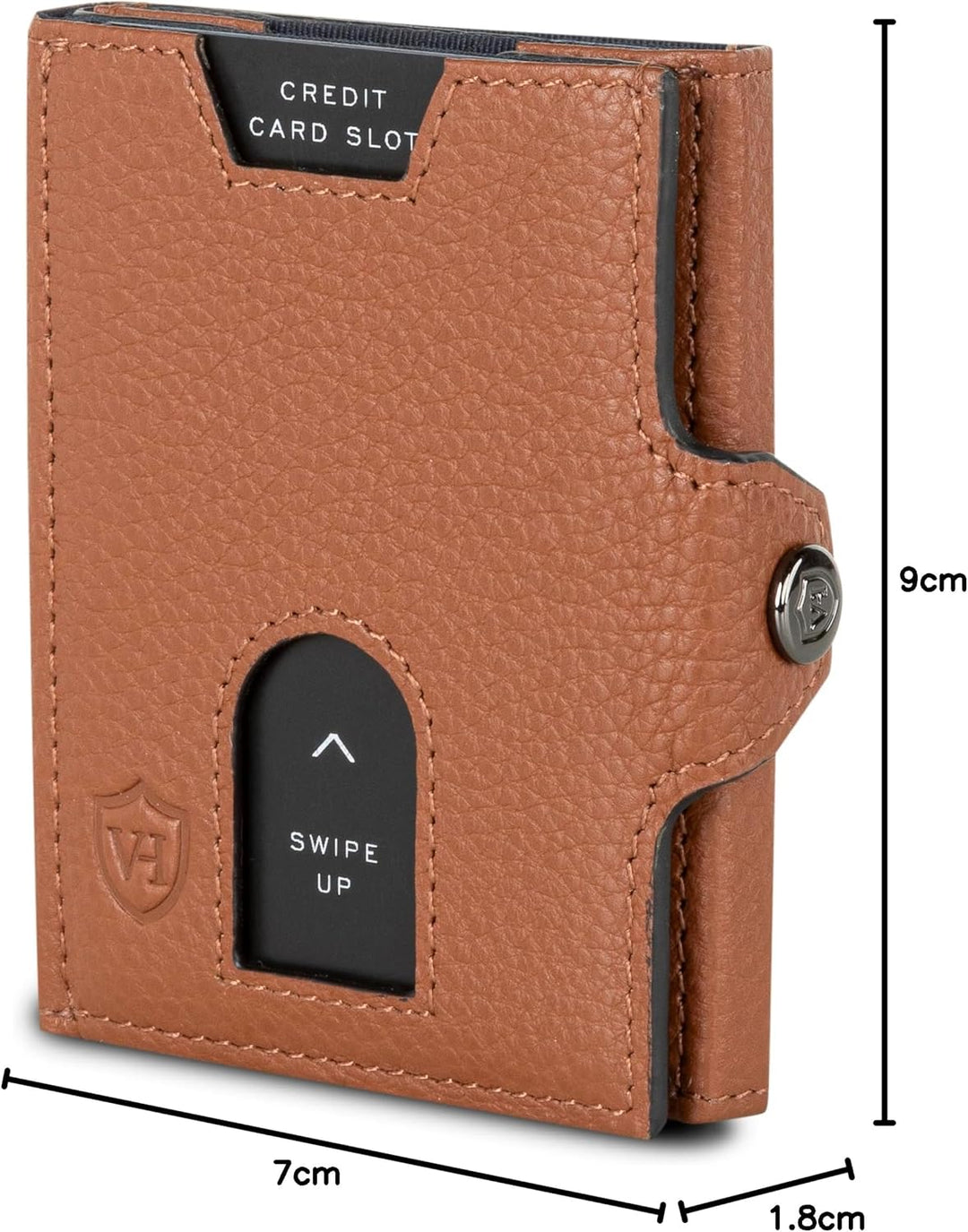 VON HEESEN® Slim Wallet mit XXL Münzfach & RFID-Schutz I Leder Geldbeutel I Mini Geldbörse für Herre
