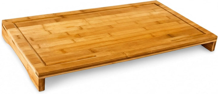Relaxdays Schneidebrett Bambus HxBxT: ca. 4,5 x 52 x 29 cm grosses und robustes Holzbrett Küchenbret