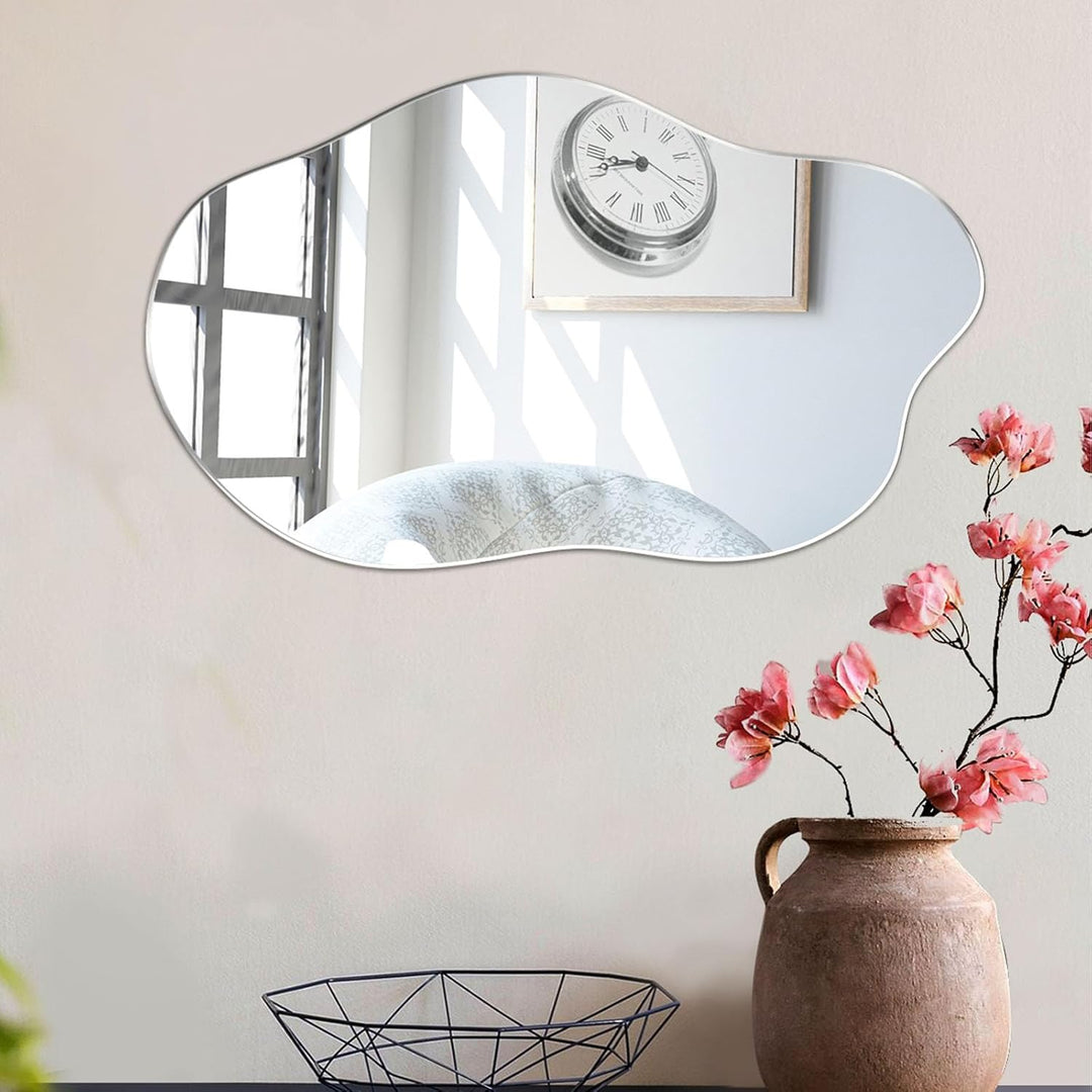 JMITHA Wandspiegel Asymmetrisch Spiegel Dekorative Wandspiegel Asymmetrischer Spiegel HD Glas Tischs