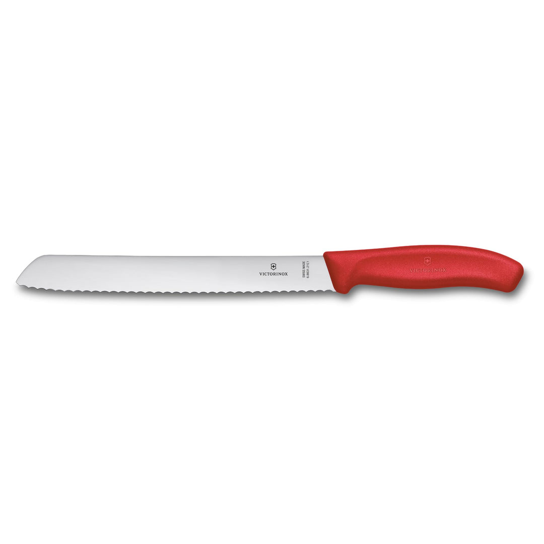 Victorinox Swiss Classic Profi Brotmesser, Extra Scharfe Klinge, Wellenschliff, 21 cm, Robuster Kuns