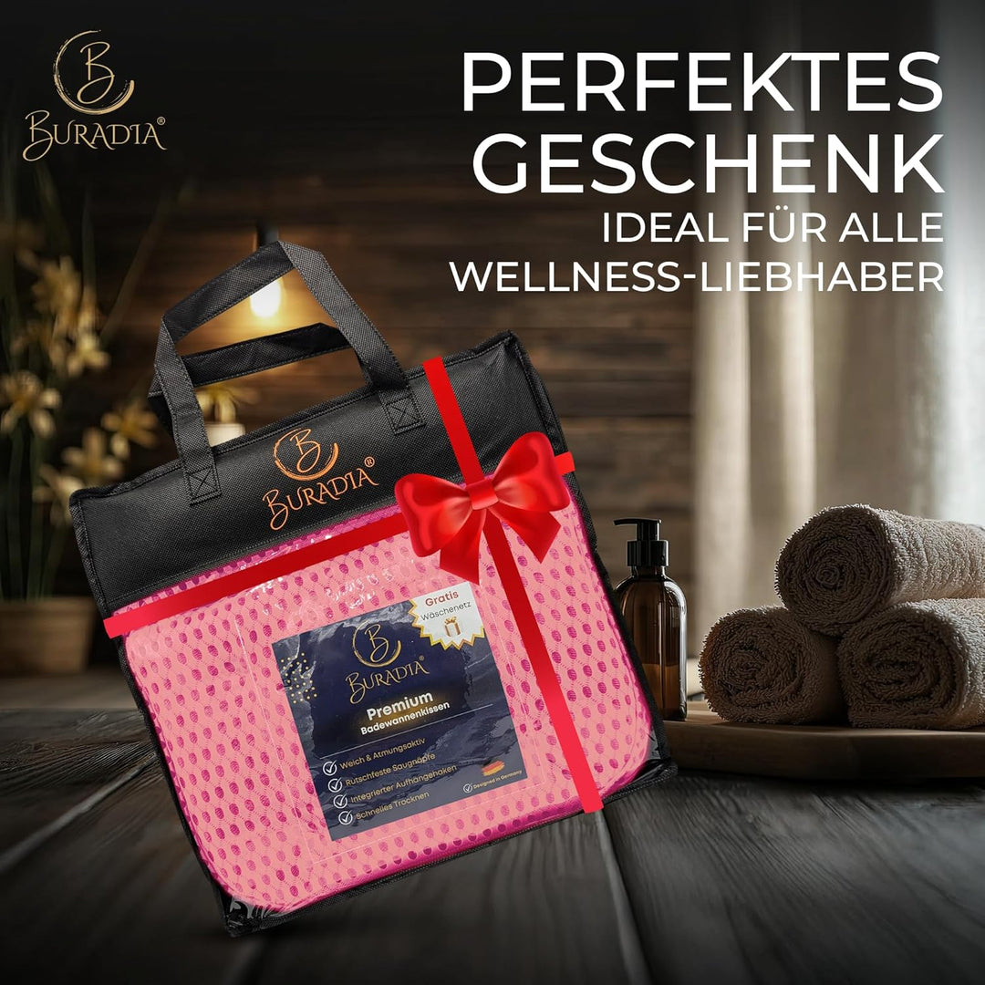 Badewannenkissen inkl. Wäschenetz - Ultimativer Komfort und Entspannung mit neuester Air Mesh Techno