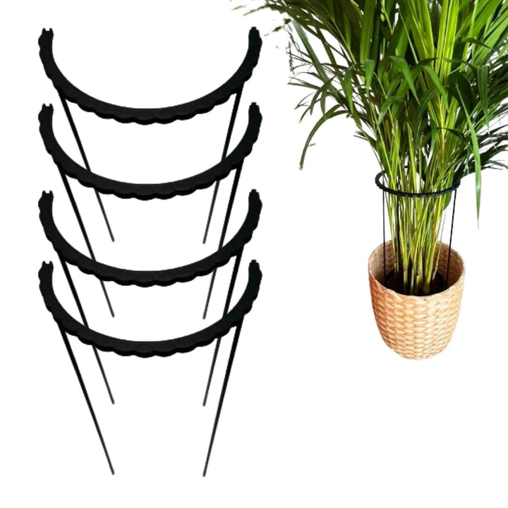 PLANTINITY Rankhilfe Aus Biokunststoff, 4er Set, 21x50 cm | Stützring Für Stauden Und Zimmergrün, Fü
