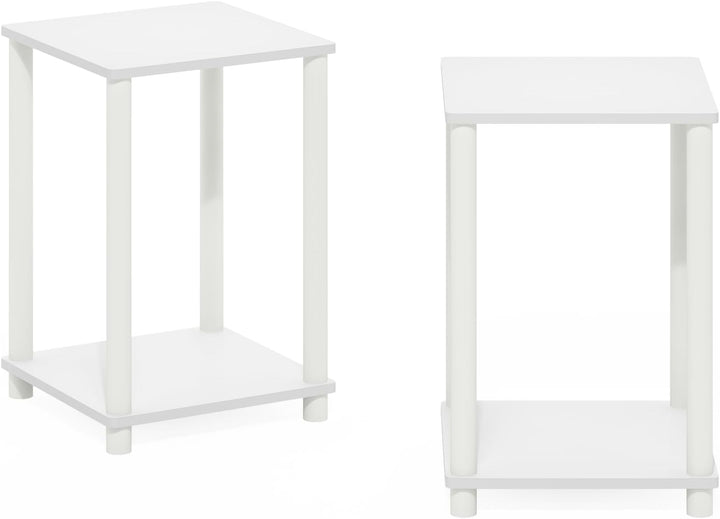 Furinno Turn-N-Tube Haydn Beistelltisch, Weiss/Weiss, 2er-Set Weiss/Weiss 2er set, Weiss/Weiss 2er s