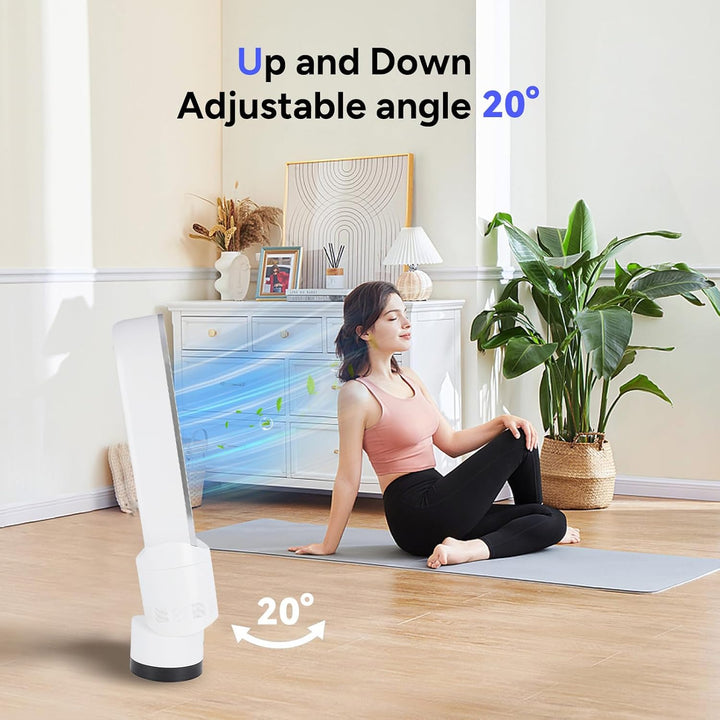 Rotorloser Ventilator mit Luftreiniger, 18-Zoll Turmventilator Leise mit Fernbedienung, 8 Geschwindi