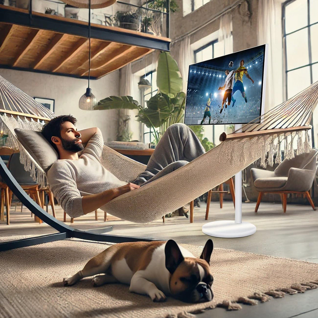 auvisio Mobiler Fernseher: Mobiler Smart-Touch-Bildschirm, 32", Android 13, Akku, Fernb., USB-C (Fer