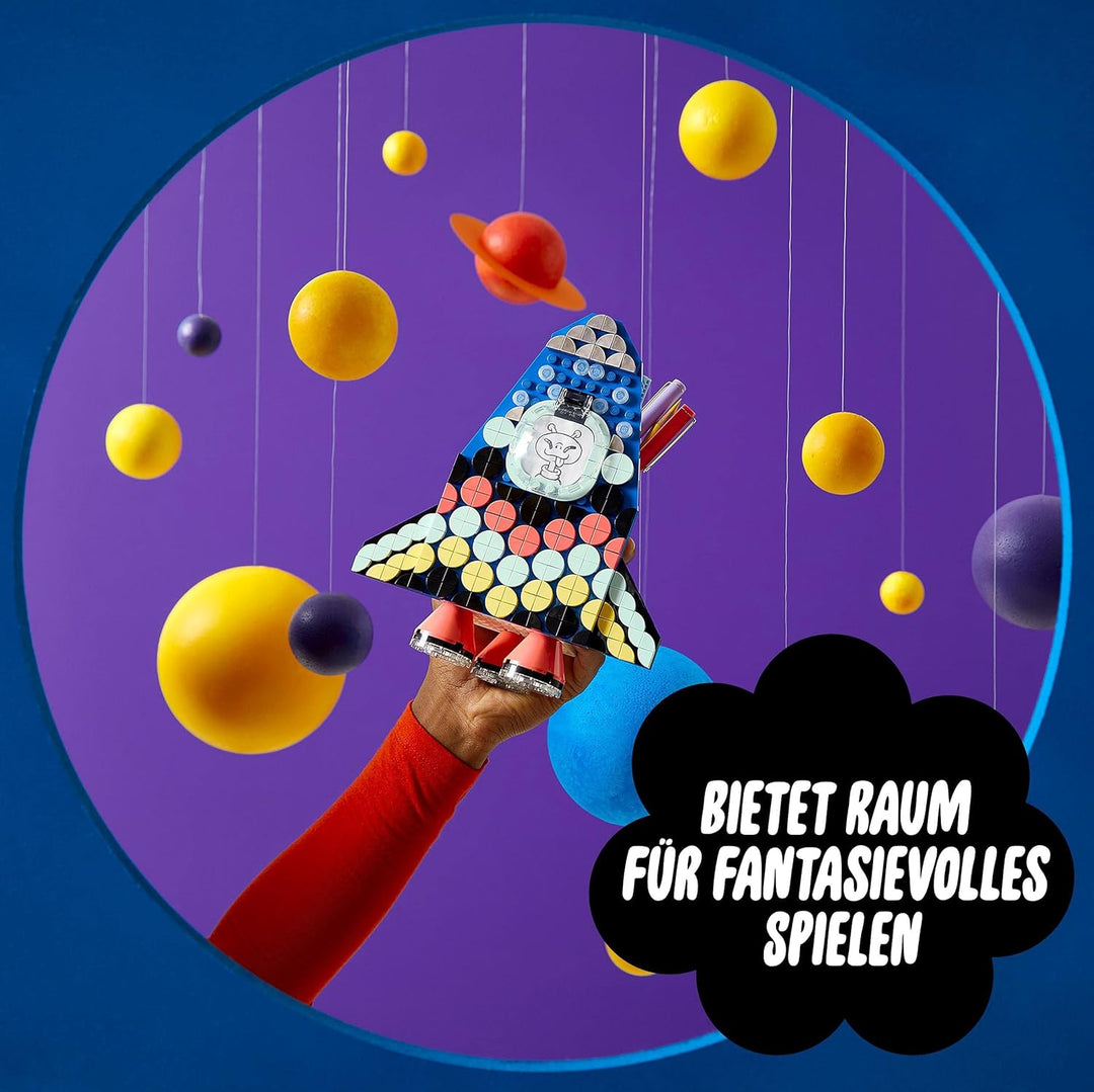 LEGO 41936 DOTS Raketen Stiftehalter Bastelset für Kinder, Kinderzimmer-Deko, Spielzeug Kreativset f