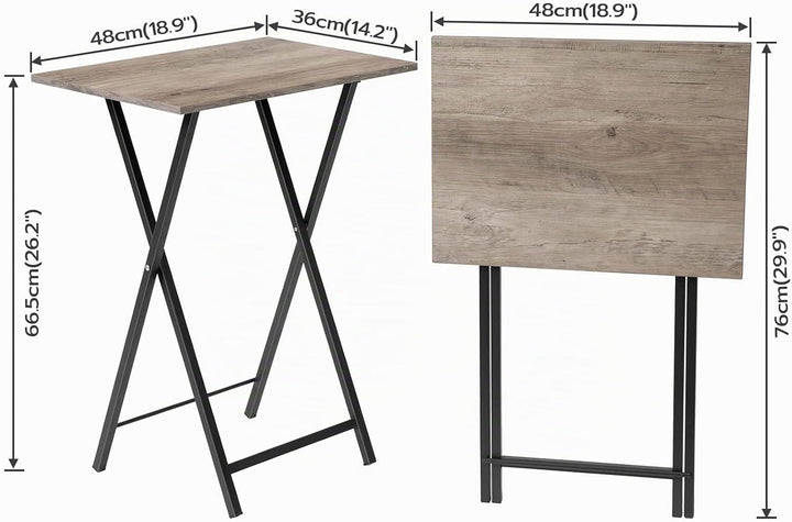 HOOBRO Beistelltisch, Klappbar Tablett Tisch, Sofatisch, TV Tray im Industriestil, Einfach Montierba