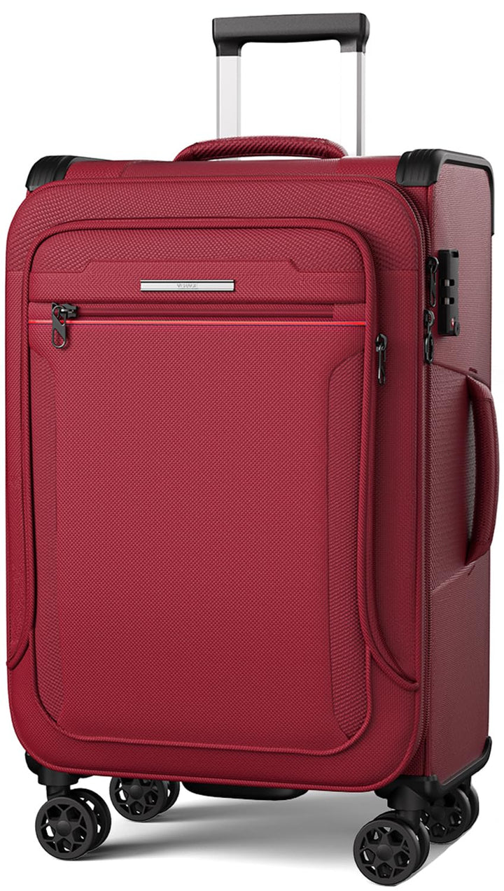 ABISTAB Verage Toledo III | MEDIUM Weichschalen Koffer 68cm Burgundy mit 4 Doppelrollen & TSA-Schlos