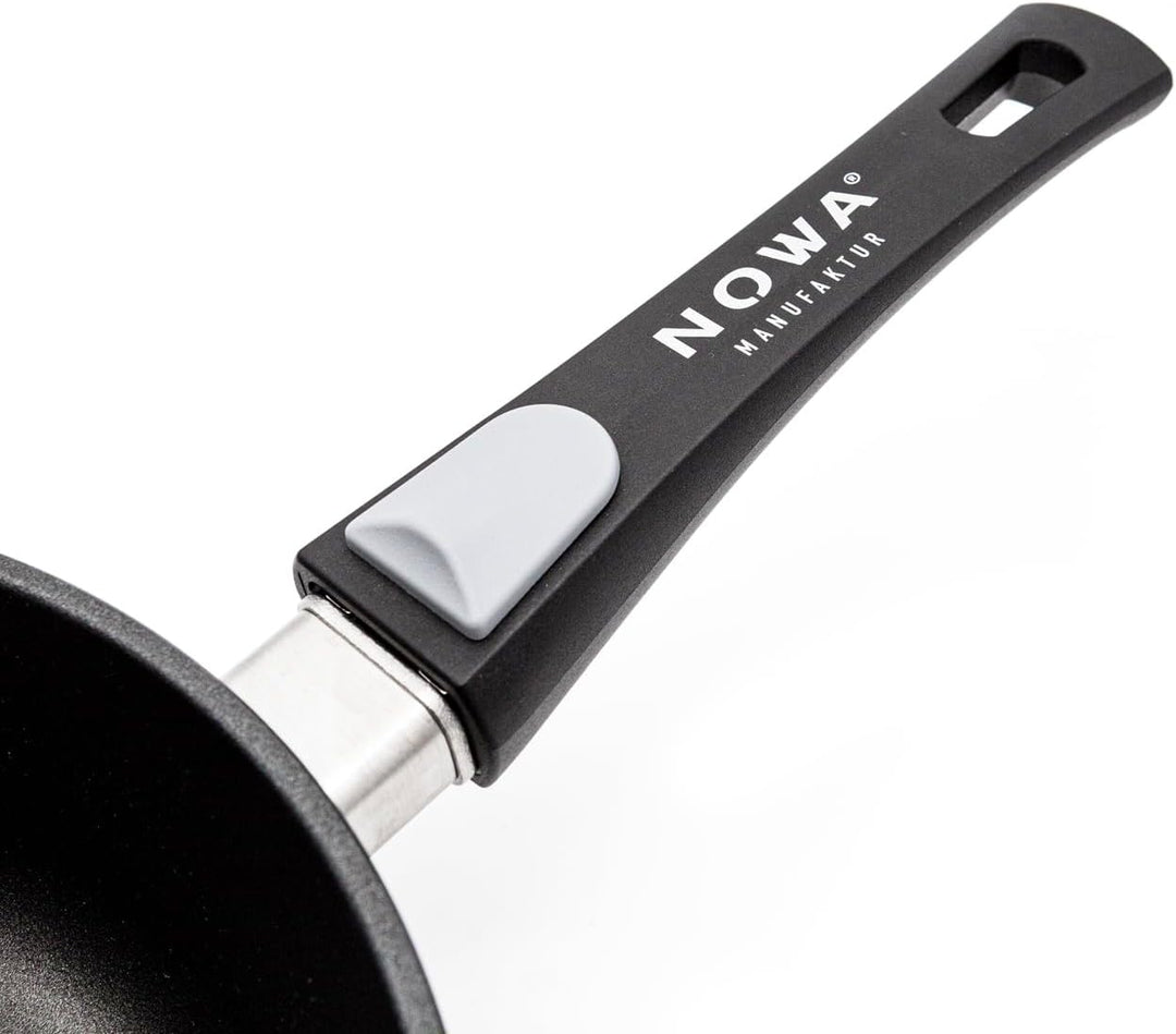 NOWA Aluguss Grillpfanne, LxBxH 28x28x4,5 cm, Abnehmbarer Griff, backofenfest bis 300 °C, Antihaft b