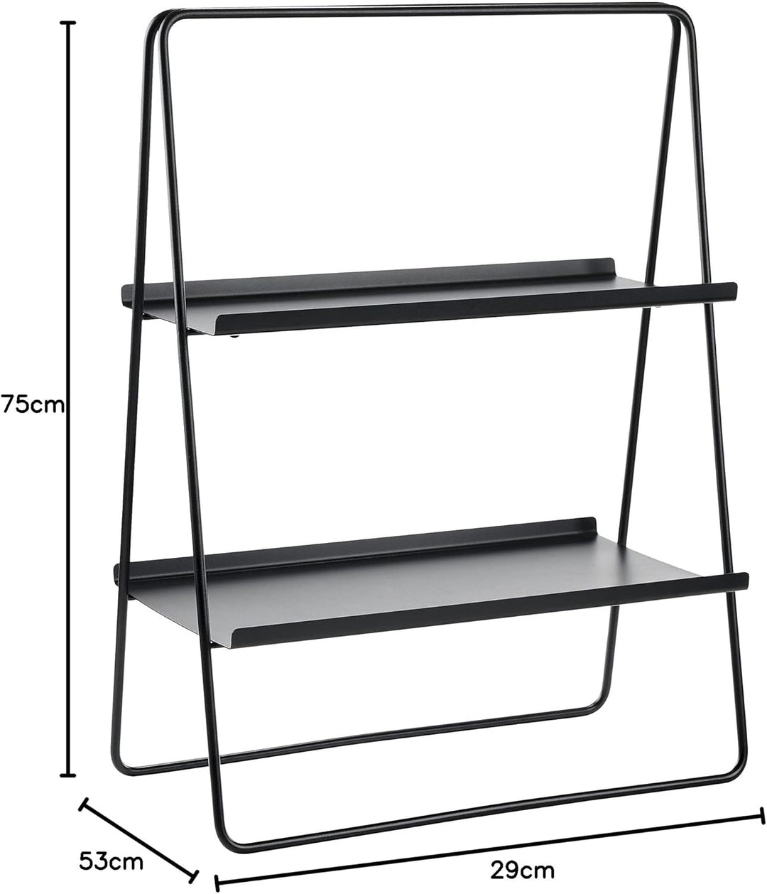 Zone Denmark A-Table Regal, Standregal aus Metall, 53 x 29 x 75 cm, Schwarz 53 x 29 x 75 cm Schwarz,