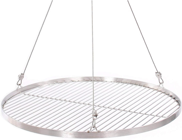 40 cm Grillrost Edelstahl für Schwenkgrill 3 Bein BBQ Grill Rost mit Seil 14 mm Stababstand