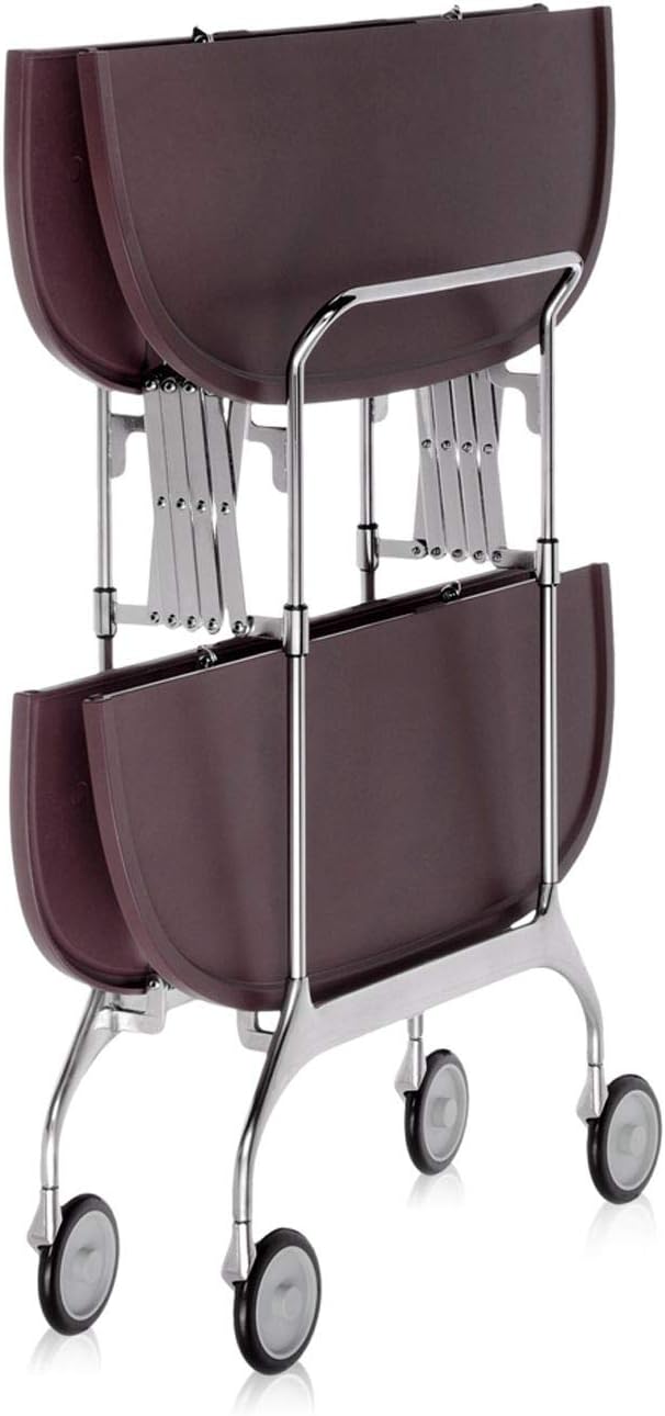 Kartell Gastone, Plastik, violett, 62 x 70 x 68 cm Verchromtes Struktur Pflaume, Verchromtes Struktu