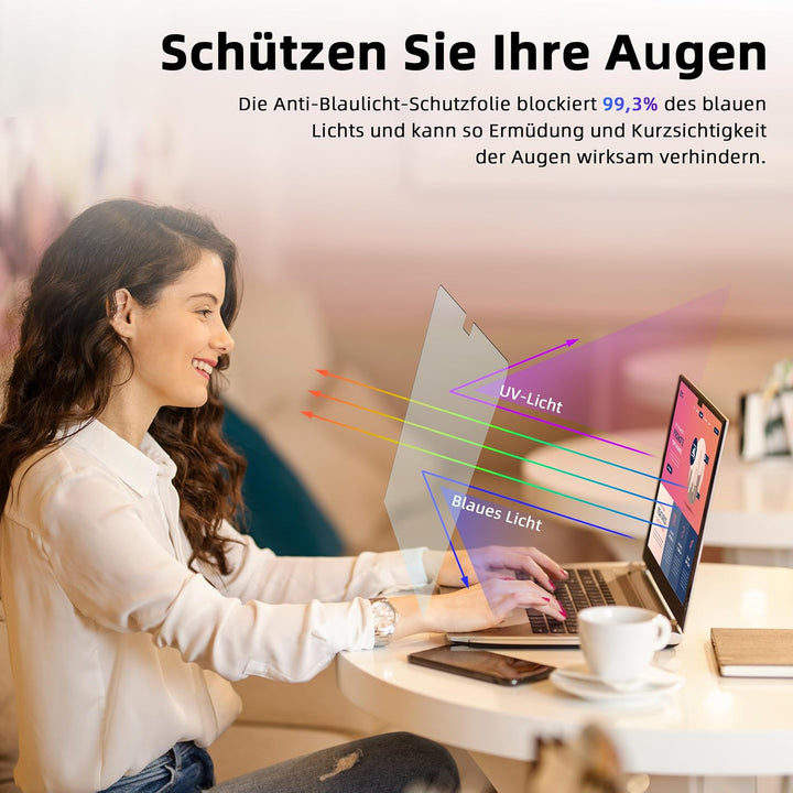 2 Stück Blaulichtfilter Displayschutzfolie für MacBook Air 13.6/13 Zoll(2022-2025, M2,M3,M4), Blends