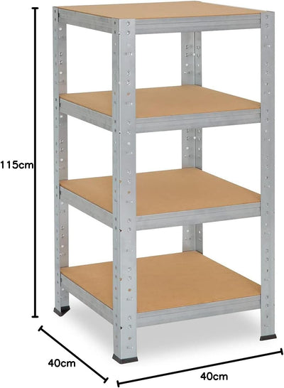shelfplaza® 115x40x40cm Home Schwerlastregal verzinkt/Metallregal mit 4 Böden/Kellerregal Metall, Ga