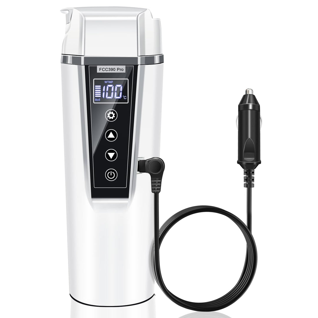 Reise Wasserkocher Auto 12v 24v für Auto LKW Taxi Baby, Schnel Erhitzen Wasserkocher für Auto Reiseb
