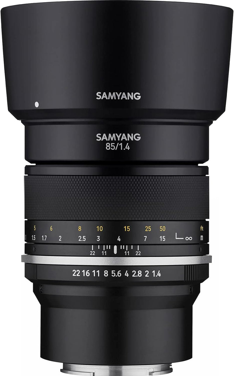 SAMYANG 22995 MF 85mm F1,4 MK2 Fuji X – Porträt Objektiv manueller Fokus für Vollformat und APS-C Fe