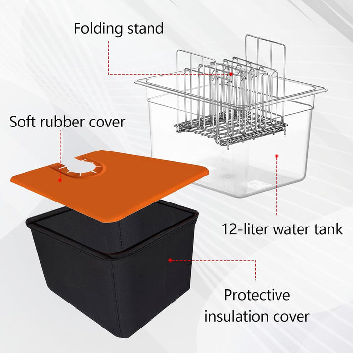 Sous Vide Behälter 12L mit Deckel und Rack Sous Vide Tools Container mit Isolierung Fassungsvermögen