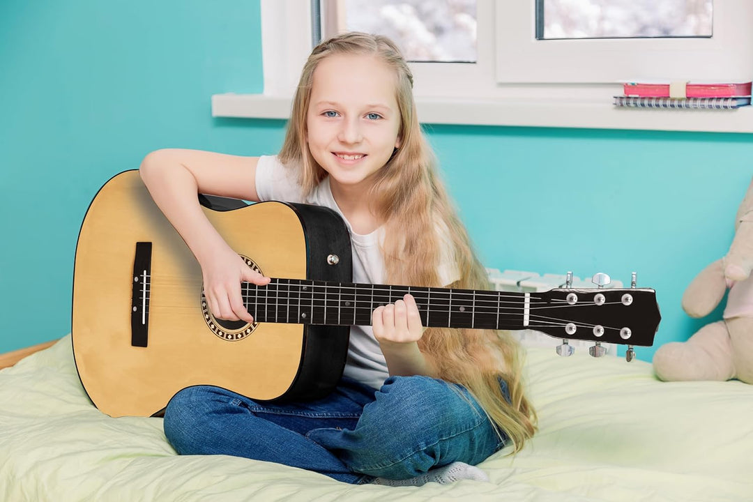 Lexibook K2200 Akustikgitarre, 91 cm, Lernanleitung enthalten, 6 Nylonsaiten, Gitarrentasche inklusi