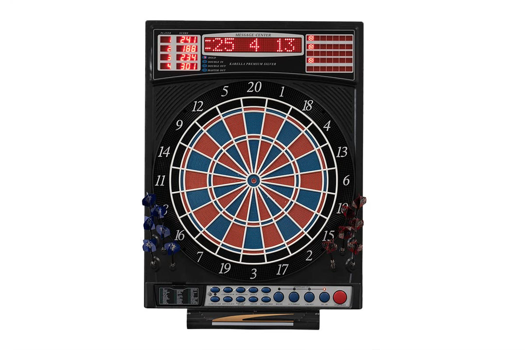 Karella Dartautomat Premium Silver, ausgereifte Darttechnik, elektronisches Dartboard für jedes Skil