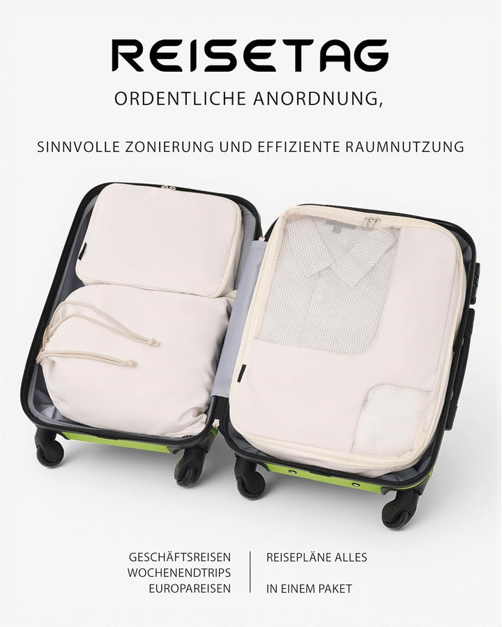 COOLIFE Handgepäck Koffer Set 20 Zoll, ABS+PC Hartschalenkoffer mit Rollen & TSA-Schloss, Enthält 1