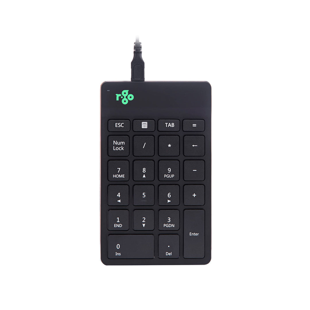 R-Go Tools R-Go Numpad Break, Numerische Zusatztastatur mit USB-Anschluss, Kabelgebunden, Schwarz,