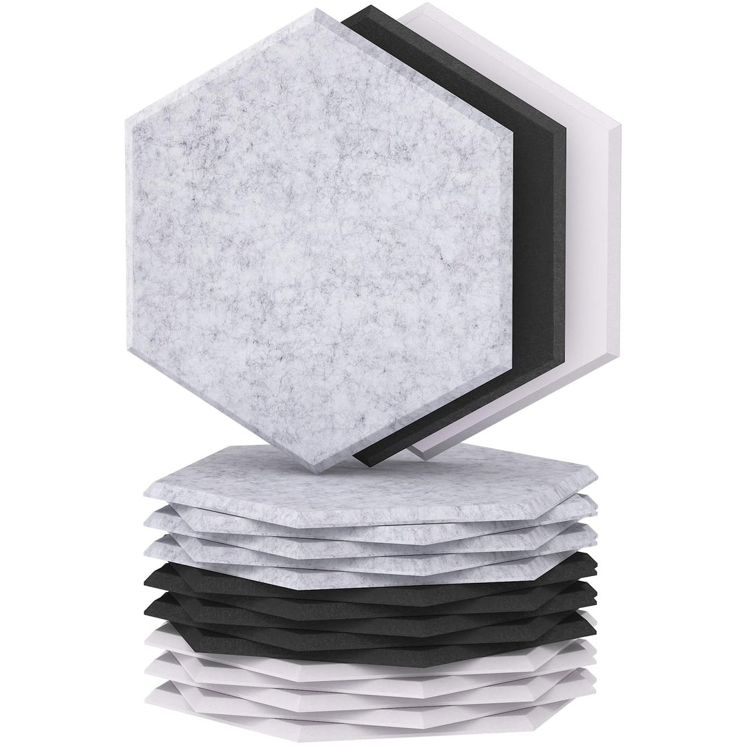 Hexagon Akustikpaneele selbstklebend 18 Stücke,TONOR 30x26x0,9cm Schallschutz Schalldämmung Schallsc