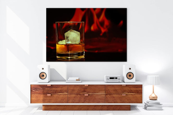 deyoli Glas edlen Whisky Format: 100x70 als Leinwandbild, Motiv fertig gerahmt auf Echtholzrahmen, H