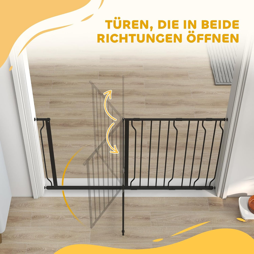 PawHut Hunde Türschutzgitter Treppenschutzgitter, 75-145 cm Hunde Türgitter, Baby Türgitter, Klemmgi