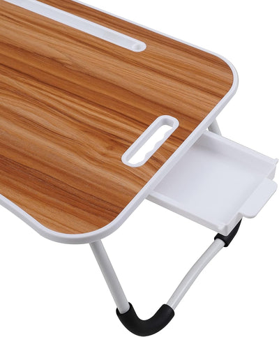 Albatros Laptoptisch mit Schublade FLIP Holz (Eiche) - Bett Tablett-Tisch, klappbar - Laptop Tisch f