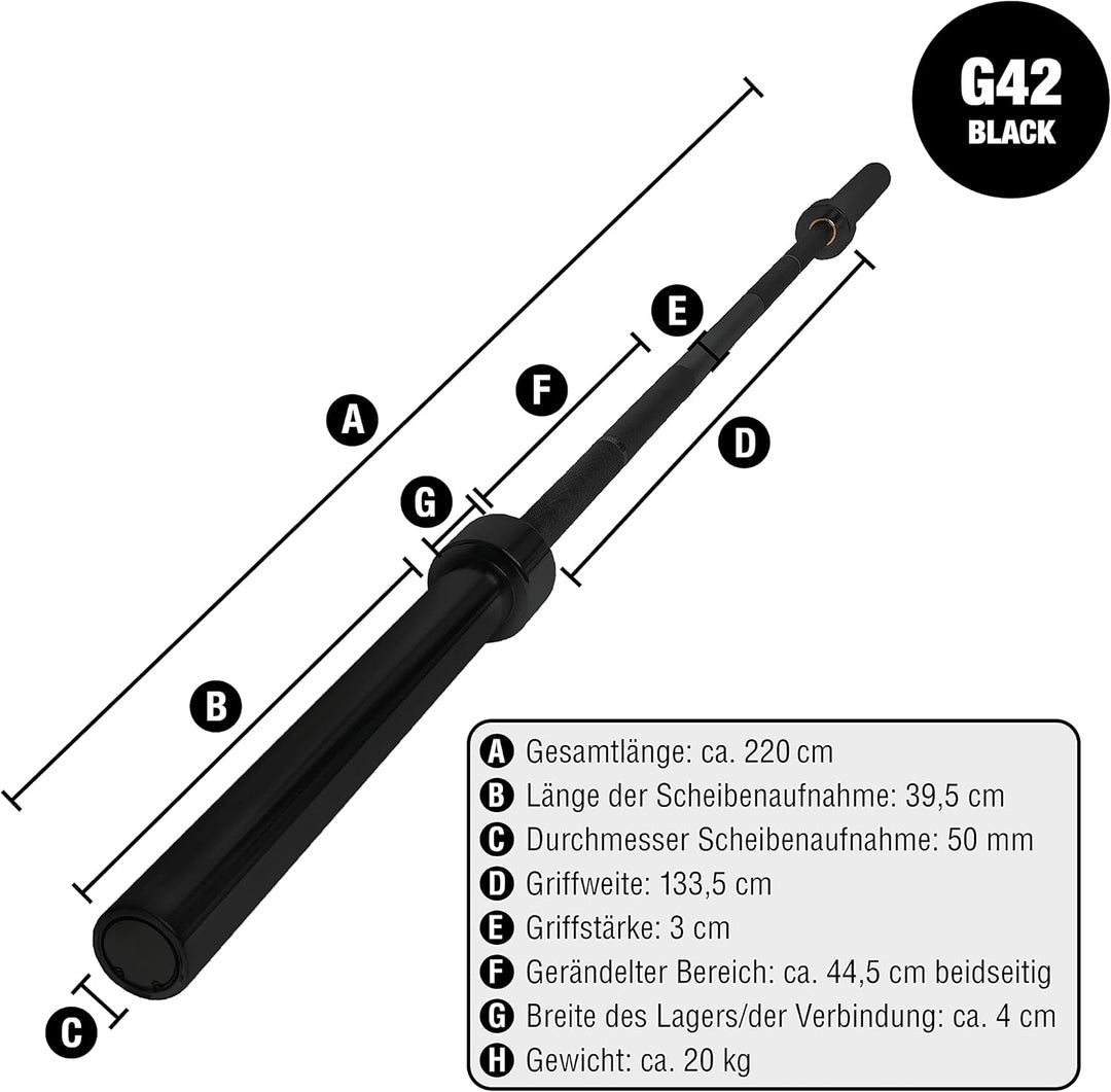 C.P. Sports Olympia Langhanteln, SZ-Stangen, Trizepsbomber | für Scheiben mit 50 mm Bohrung | Stahl