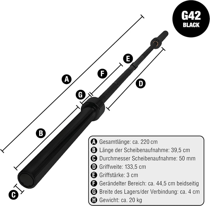 C.P. Sports Olympia Langhanteln, SZ-Stangen, Trizepsbomber | für Scheiben mit 50 mm Bohrung | Stahl