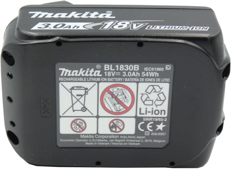 Makita Akku für Werkzeug Typ BL1830B 3000mAh mit LED Original, 18V, Li-Ion