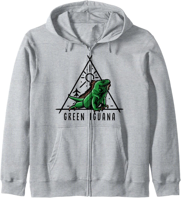 Grüner Leguan Retro Reptilienhalter Kapuzenjacke