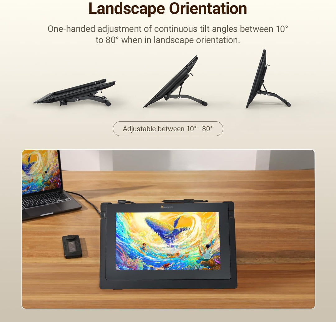XENCELABS Desktop Easel für Pen Display 16 Bundle and Pen Display 16 Essentials, Verstellbarer Ständ