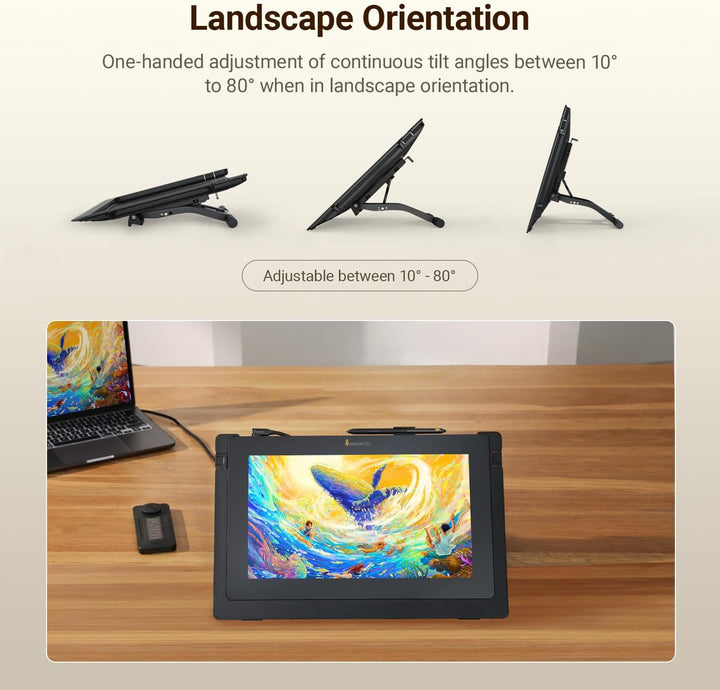 XENCELABS Desktop Easel für Pen Display 16 Bundle and Pen Display 16 Essentials, Verstellbarer Ständ