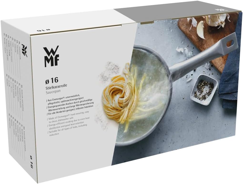 WMF Mini Stielkasserolle 16cm, klein, Metalldeckel, kleiner Topf Induktion 1,2l, Cromargan Edelstahl