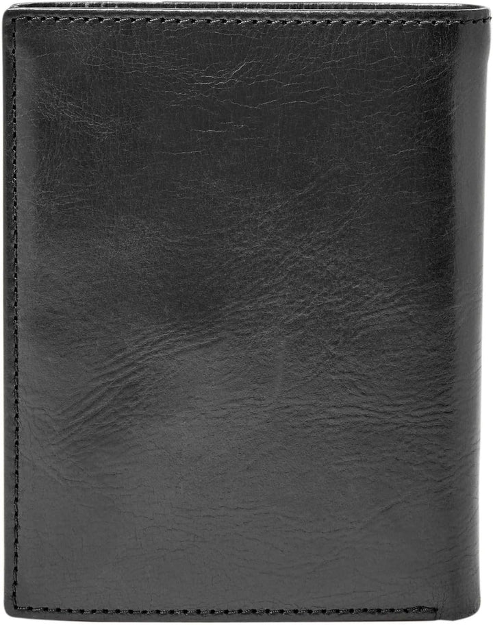 Fossil Herren Ryan Leather Bifold Geldbörse10,16 cm L x 2,54 cm B x 12,7 cm H Schwarz, Schwarz