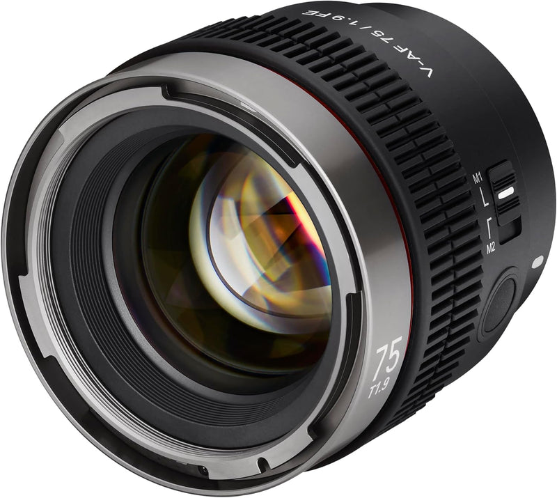 Samyang V-AF 75mm T1,9 FE für Sony E, Videoobjektiv, Auto Fokus Objektiv, Cine Lens 8K Unterstützung