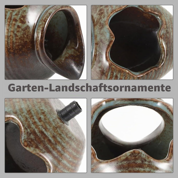 VANZACK Gartenbrunnen Im Freien Wasserspeier Für Teich Wasserspiel Pumpe DIY-Keramiktopf-Dekoration