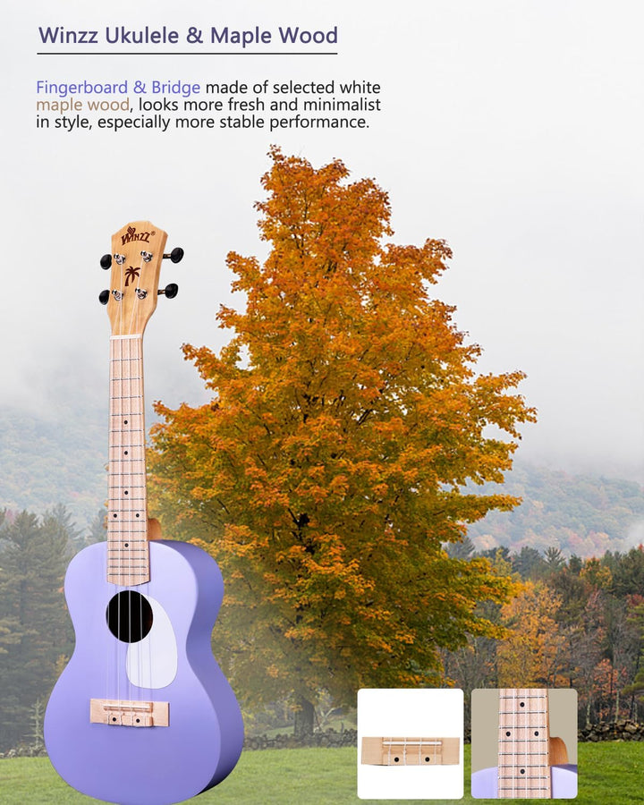Winzz Ukulele Kinder Sopran, Ukulele Erwachsene Anfänger Set, 21 Zoll, mit 9 Zubehör, Kleine Einstei
