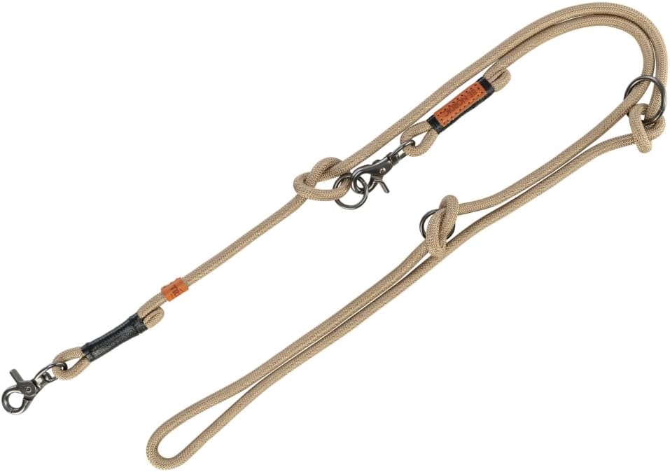 TRIXIE Hundeleine BE NORDIC V-Leine S–M, 2,00 m ø 8 mm in sand/schwarz - verstellbare Hundeleine mit