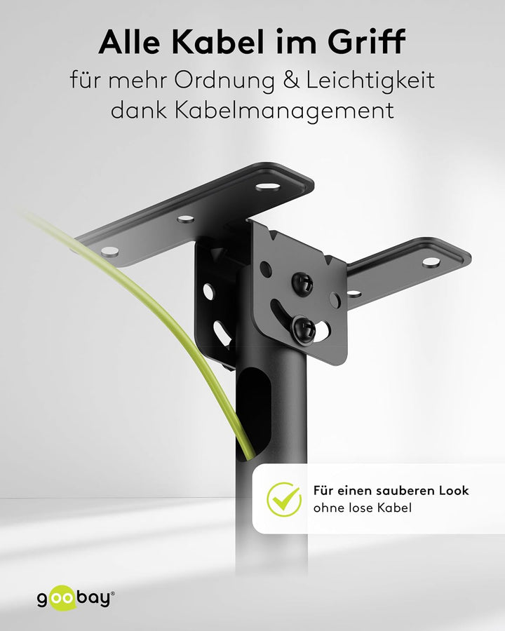 TV-Deckenhalterung für 37-86 Zoll, VESA 600x400, schwenkbar, neigbar, 50 kg | Pulverbeschichteter St