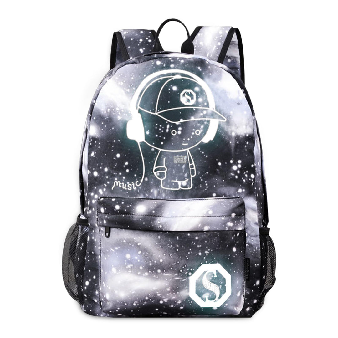 FANDARE Schulrucksack Galaxy Leuchtend Schultasche Junge Mädchen Rucksäcke Schulranzen mit USB Teena