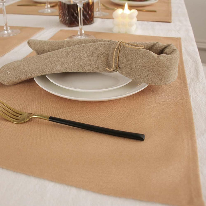 Vivi Idee® 6er Tischsets Platzset 100% Baumwolle Platzdeckchen Stoff abwaschbar Handgenäht 52x33cm (